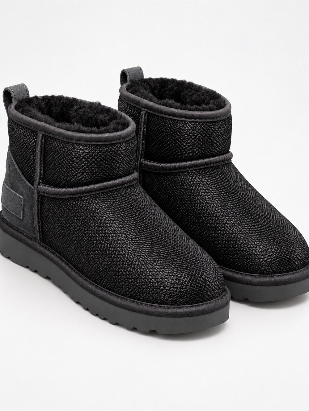 UGG Black Short Cozy Shearling-Lined Ankle Booties